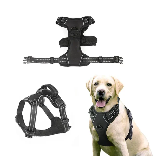 Dog Harness No Pull, Breathable Adjustable Comfort ( Medium ,Large, Black)