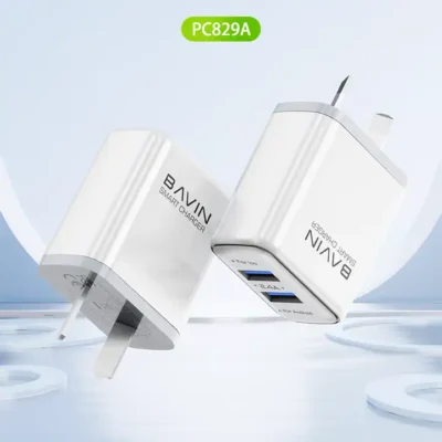 BAVIN  2.4A Dual USB Ports Wall  Charger with Data Cables