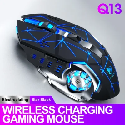 2.4GHz Q13 Wireless Mouse Portable Built-in Battery Rechargeable E-sports Ergonomic Mouse Souris Gamer