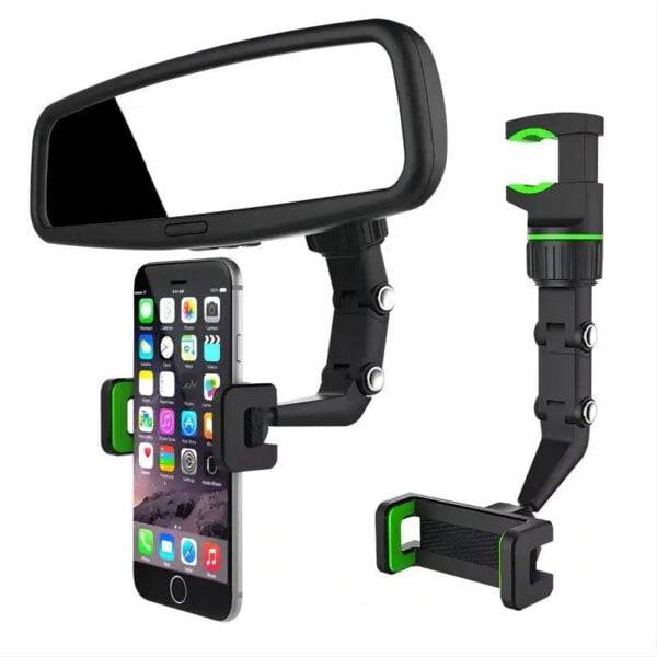 360 Holder – Multi-function Adjustable 360° Universal Rear view Mirror Phone Holder