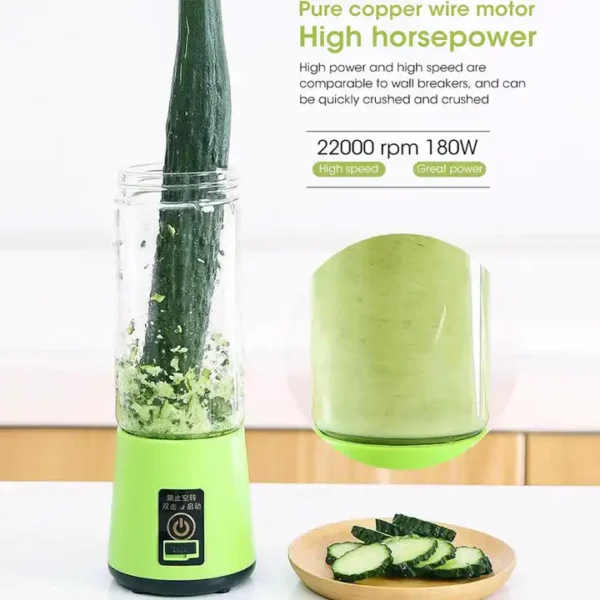 380ML Mini Blender for  Shakes, Portable Electric Fruit Juicer - Image 4