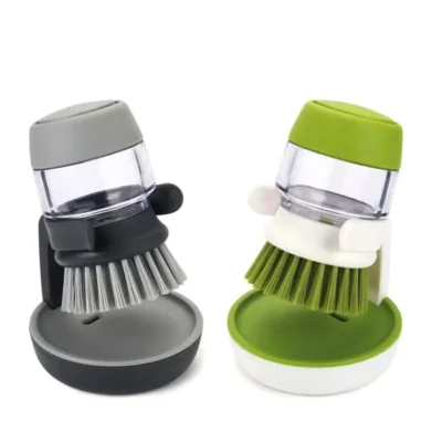 Soap Dispensing Palm Brush Cleaner Dishwashing Tool Dispenser Household Kitchen Dish Washing Liquid Brush