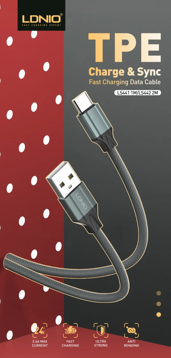 LDNIO Fast Charging Usb Cables For  Phone Type -C And Lighting Cable - Image 2