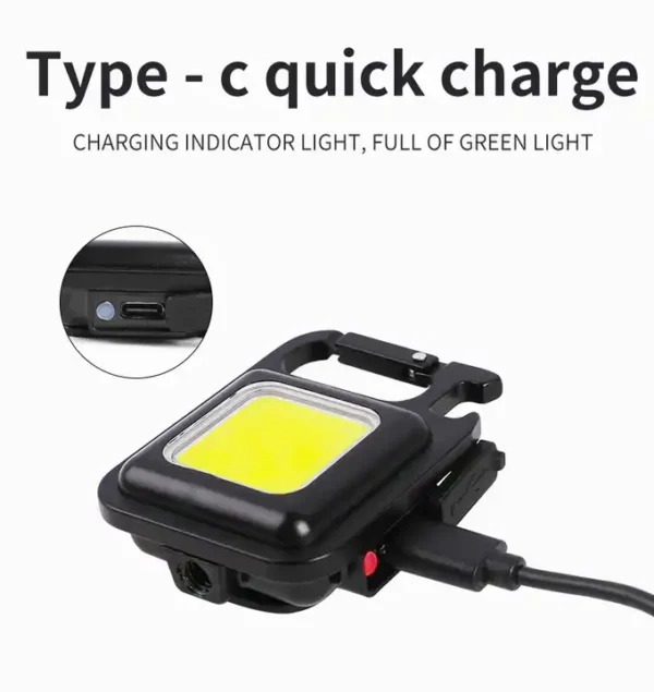 Rechargeable Portable  Super Bright COB Pocket Keychain Light - Image 4