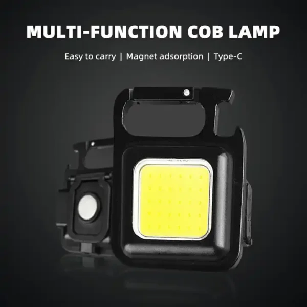 Rechargeable Portable  Super Bright COB Pocket Keychain Light - Image 2