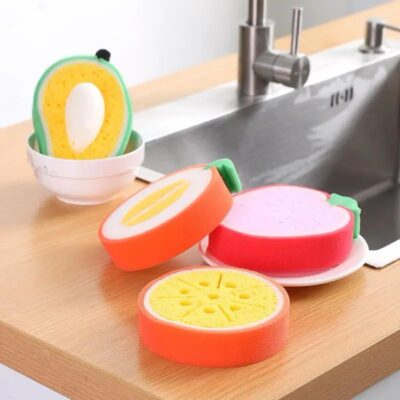 Fruit Shaped Sponge Multifunctional Kitchen Washing Dishes Cleaning Sponge