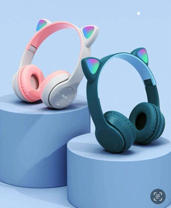 P47 Headset Creative Cartoon Cat Ear Headset 5.0 Wireless Stereo Game Sport