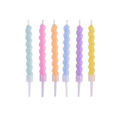 Twisted Pastel Colour Candles – 6PC