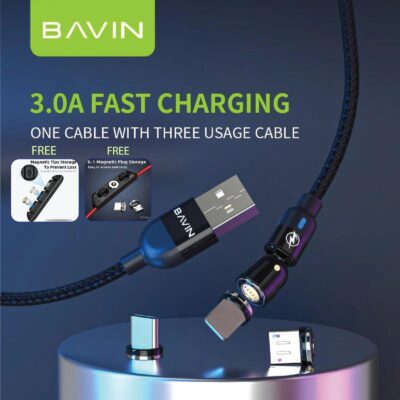 BAVIN  Magnet Charger Cable 3-1 {free Storage }