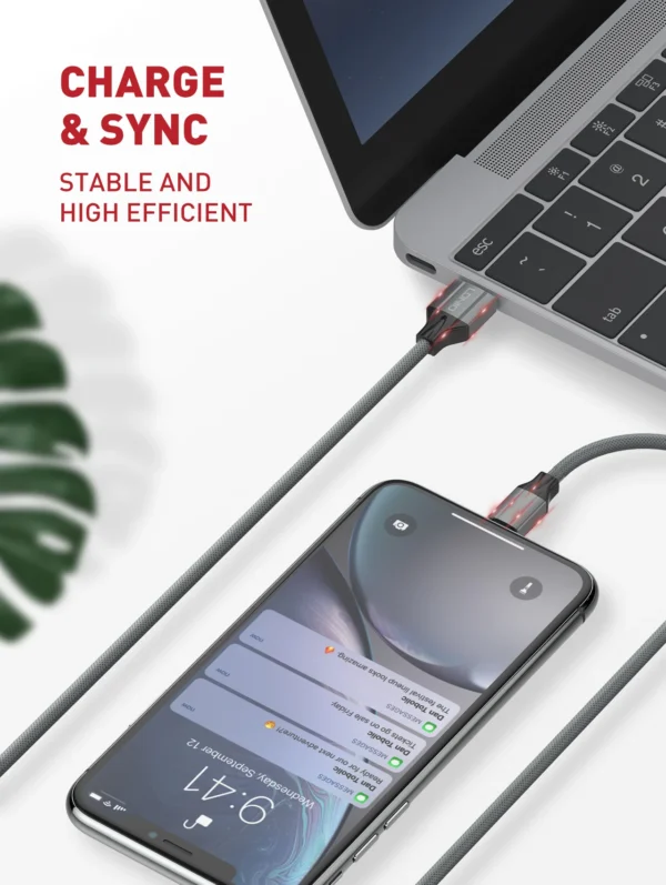 LDNIO Fast Charging Usb Cables For  Phone Type -C And Lighting Cable - Image 4