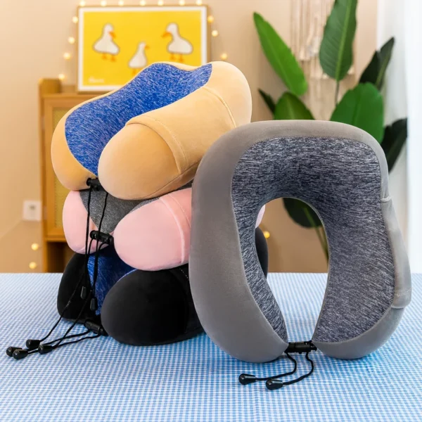 Travel Lightweight and Comfortable Hump Shape neck Pillow Memory cotton Travel Pillow