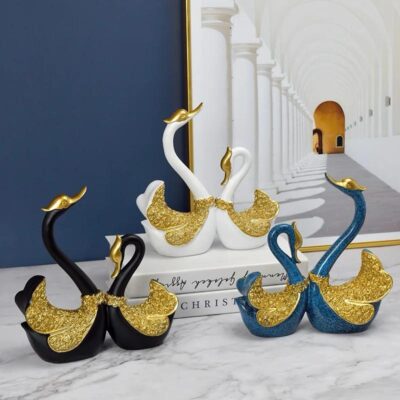 Couple Swan Statue Home Decoration Modern Sculpture Art