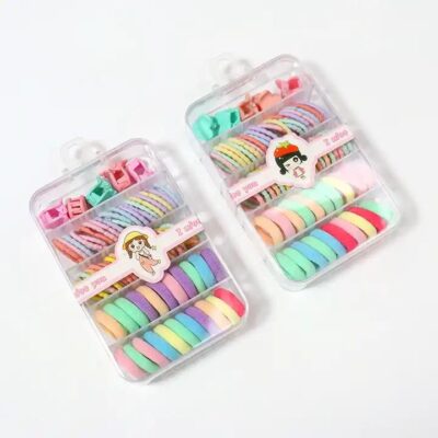 Kids Colourful Elastic Hair Rubber Bands Cute Hair Claw Clips