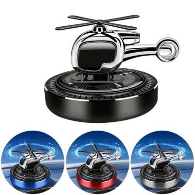 Luxury Solid Car Perfume Diffuser Metal Cute Solar Helicopter Dashboard Car Air Freshener