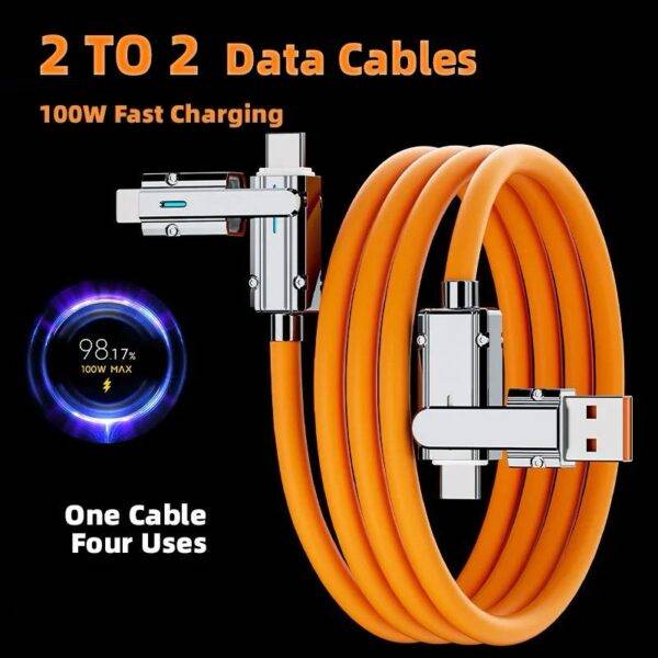 120W Four-in-one Fast Charging Data Cable 4-1 (1M) - Image 2