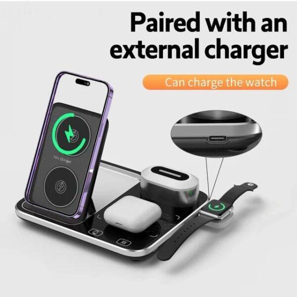 15Watt 3-1 Wireless Mobile Charger Station with RGB Night Light - Image 3