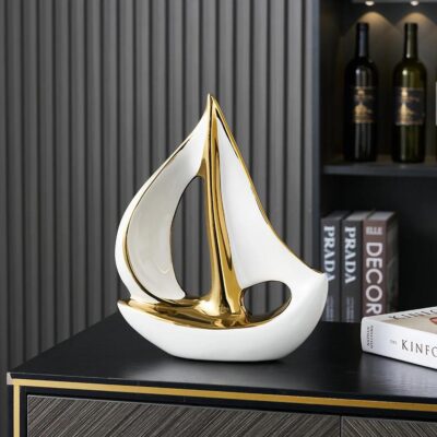 Luxury Home Decor Sailboat Sculpture