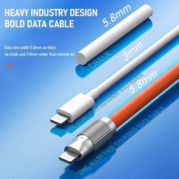 30W And  120W  Super Fast Charging Type-C And Lighting Liquid Silicone  Cable - Image 2