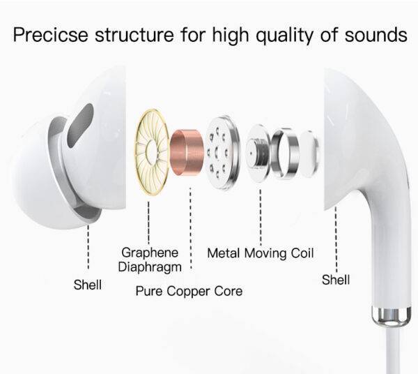 Stereo Noise Cancelling Handfree Type-C And Lighting Universal Earphone - Image 2