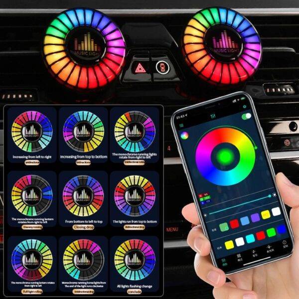 Car Perfume Music Rhythm Sync Aroma Diffuser RGB Voice-controlled Aromatherapy - Image 3